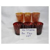 Vintage Carnival Glass & Bohemian Glass Tumblers