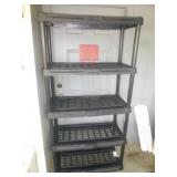 4 Tier Black Ventilated Plastic Shelving Unit