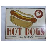 Hot Dogs Nostalgia Metal Cafe Sign