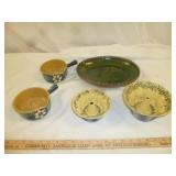 5pc Alsatian Earthenware & Gaudy Dutch Decorated
