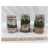 3pc Budweiser Limited Edition Beer Steins