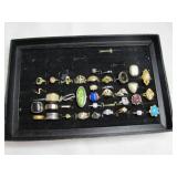 37pc Fashion & Costume Rings in Ring Tray