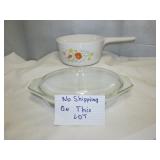 Pyrex Covered Casserole & Corning Sauce Pan