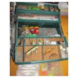 Vintage Grip-Loc Metal Tackle Box & Contents