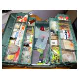Vintage Metal Tackle Box with Lures & Tackle