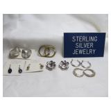 7 Pair Sterling Silver Earrings