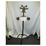 Antique Brass Double Eagle Fireplace Tool Rack