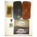 4pc Vintage Bank Bags & Vintage Date Stamp
