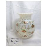 Fenton French Opalescent Hand Painted Melon Vase
