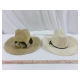 2pc Woven Straw Western Hats - Resistol & Mexico