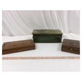 3pc - Vintage Wood Keeper Boxes & Valet Box
