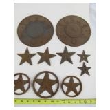 Cast Iron Western Stars & Texas State Seal Plaques