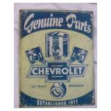 Chevrolet Genuine Parts Metal Nostalgia Sign