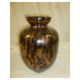 Vintage Murano Aventurina Vase - Black & Copper