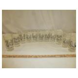 11pc Humble Oil Spanish Missions Vintage Tumblers