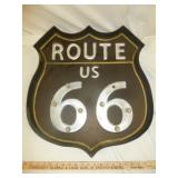 Route 66 Battery Op Light Up Metal Sign