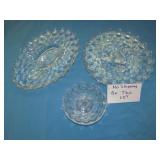 Fostoria Glass Diamond Point Platters & Compote
