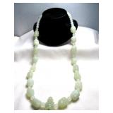Asian Carved 32" Nephrite Jade Necklace