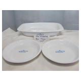 3pc Vintage Blue Cornflower Corning Ware Cook Ware