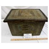 Embossed Brass Sailing Ship Wood Storage Box