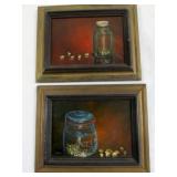 Pair of Margie Barker Still Life Canning Jar Oils