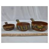Tlaquepaque Mexican Redware Pottery Bowls