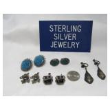 5 Pair Sterling Silver Vintage Screw Back Earrings