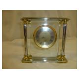 Vintage Danbury Brass & Chrome Glass Clock