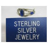 Sterling Silver & Blue Lapis Ornate Cuff Bracelet