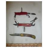 3pc - Folding Lock Back & Camp Knives