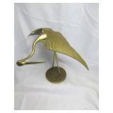 Mid Century Heavy Brass 12' Crane Statue