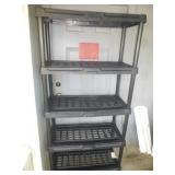 4 Tier Black Ventilated Plastic Shelving Unit