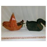 Vintage Nesting Duck Baskets & Wood Duck Planter