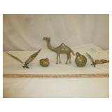 5pc Mid Century Brass Animal Figures