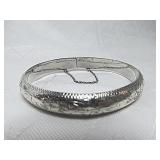 Engraved Sterling Silver Latch Bangle Bracelet