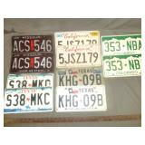 5 Pair Vintage Metal State License Plates