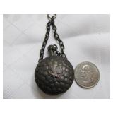 Antique Hammered Metal Betel Lime or Scent Bottle