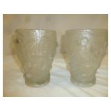 Pair of Barolac Art Deco Frosted Glass Vases