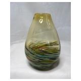 Murano Style Mouth Blown Art Glass Teardrop Vase