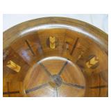 Artist Made Turned Black Walnut & Inlaid Wood Bowl