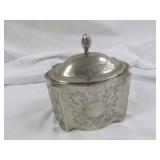 Ornate Silver Plate Lined Jewelry or Trinket Box
