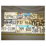 9pc Vintage Metal License Plates - TX, CA, HI, IL