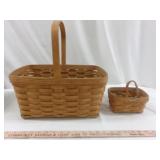 2pc Longaberger USA Hand Made Baskets