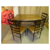 Metal Base Wood Dinette & 4 Chairs