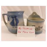 2pc Stoneware - Brush McCoy Pitcher & Salt Crock