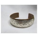 Garcia Signed Silver & Copper Navajo Bracelet