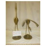 Mid Century Modern Brass Crane Figures