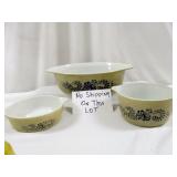 3pc Set Vintage Pyrex Oven Ware Casseroles & Bowl