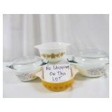 4pc Mid Century Pyrex & Oven Glass Bowls