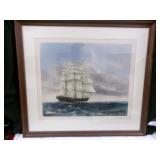Louis Maccard Signed Framed Clipper Ship Print